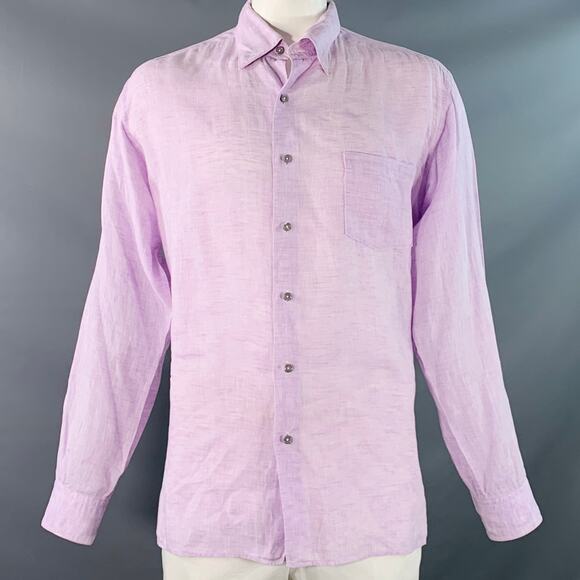 Ermenegildo Zegna Other - ERMENEGILDO ZEGNA Size XL Purple Lavender Linen One Pocket Long Sleeve Shirt